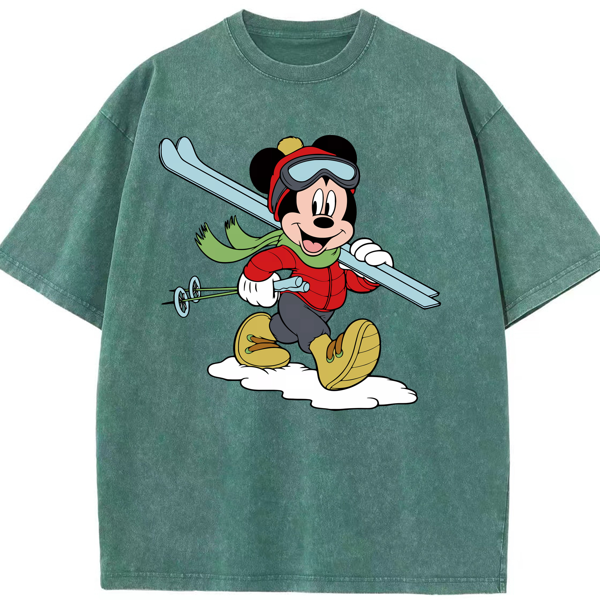 （画像用） ミッキーマウス Mickey Mouse 綿100% ヴィンテージ風 半袖Tシャツ（フロントプリント）